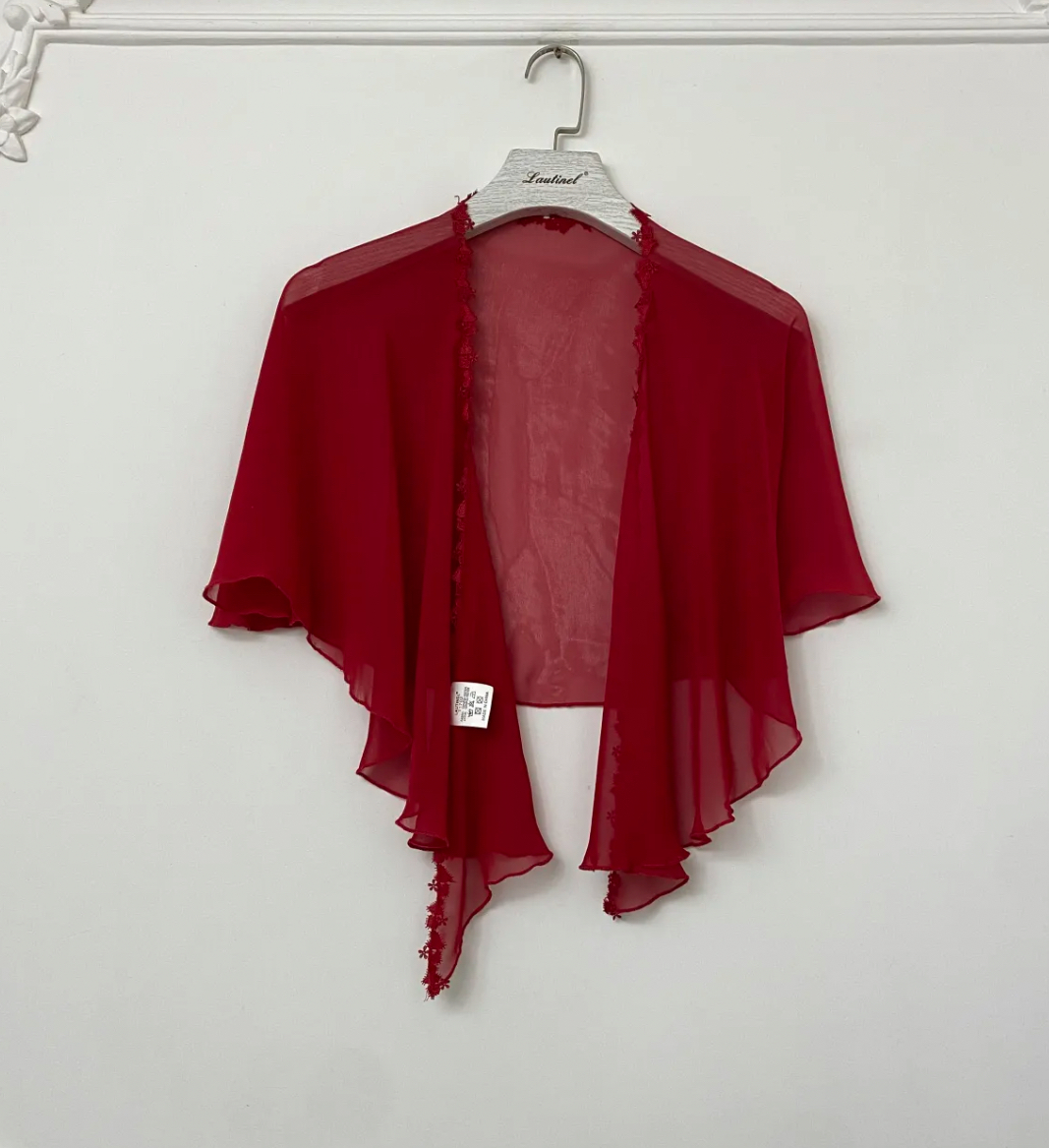Boléro rouge en mousseline