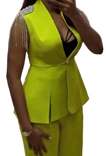 Ensemble tailleur vert citron
