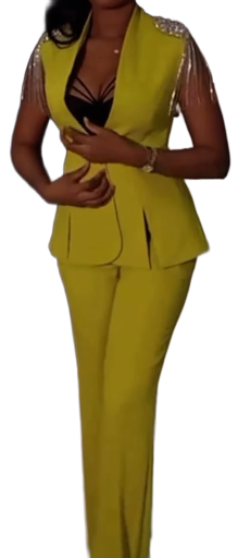 Ensemble tailleur vert citron