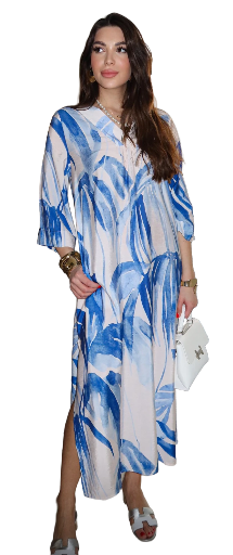 Robe avec motifs bleus