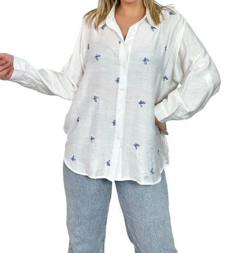 Chemisier blanc avec motifs de papillons