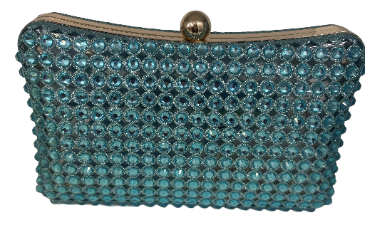 Pochette en strass bleu