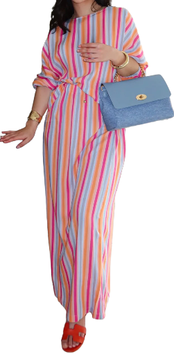 Chemise longue à rayures