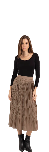 Jupe plissée marron