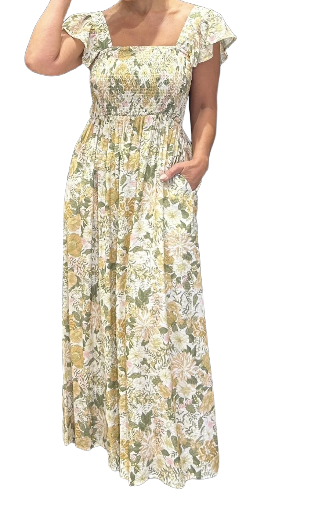 Robe longue à fleurs