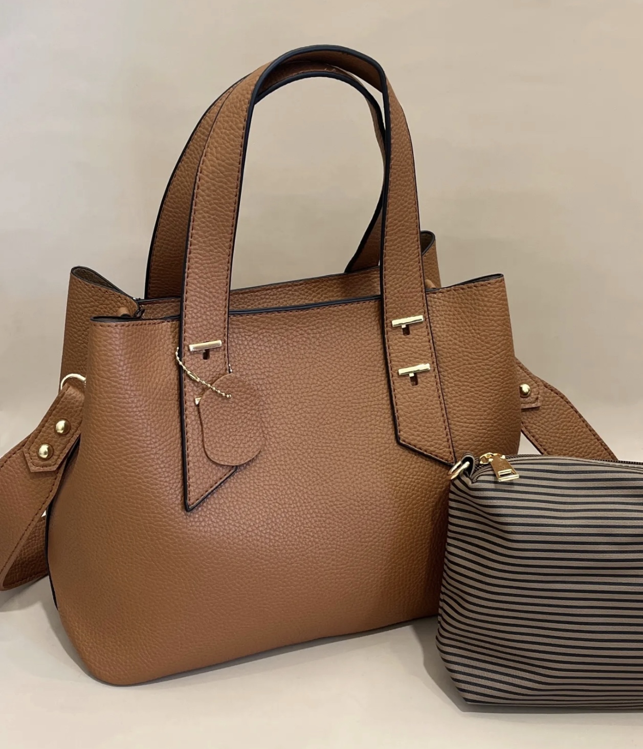 Sac à main en cuir marron