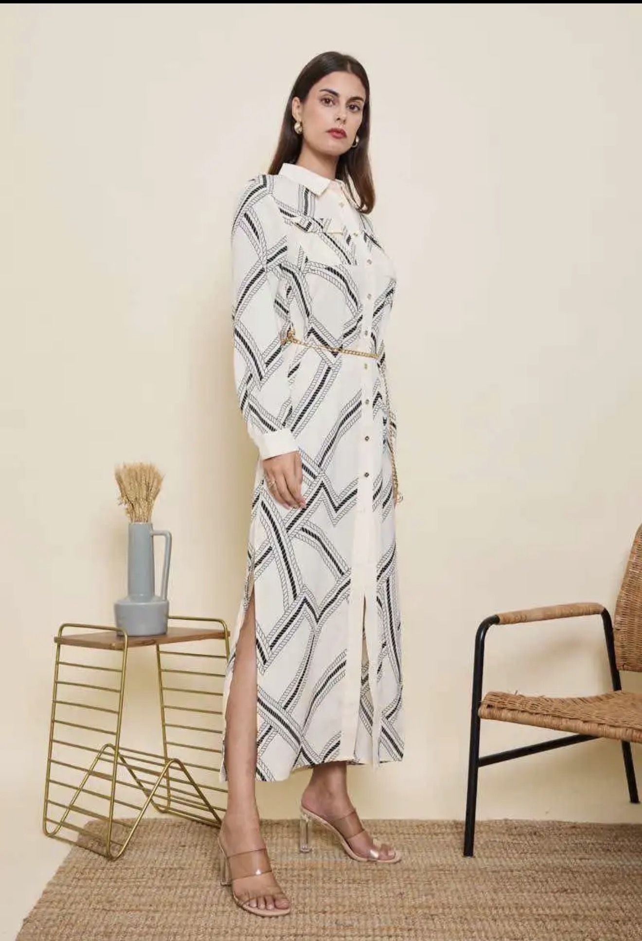 Robe chemise longue imprimée