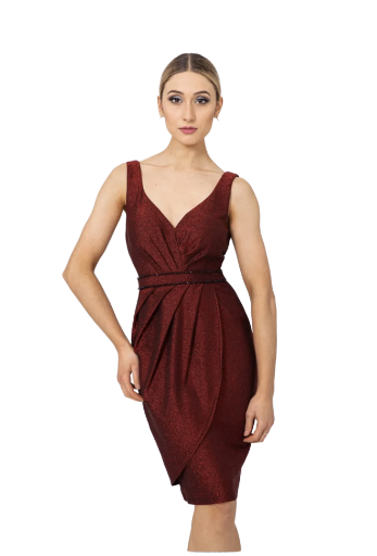 Robe cocktail bordeaux