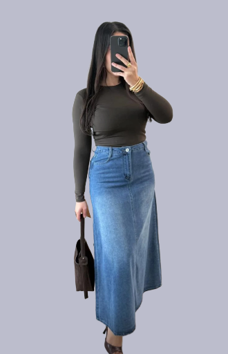 Jupe longue en jean