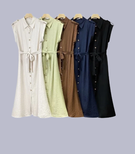 Robe chemise sans manches