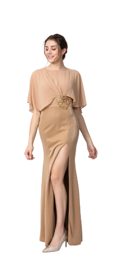 Robe de soirée beige élégante