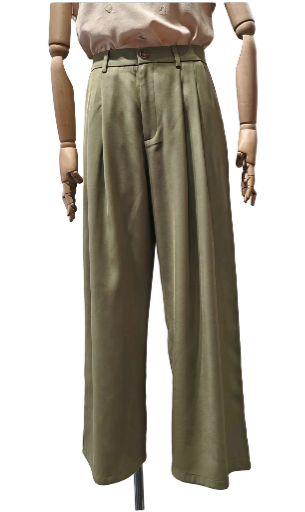 Pantalon large vert olive