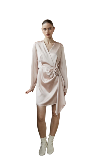 Robe portefeuille satinée