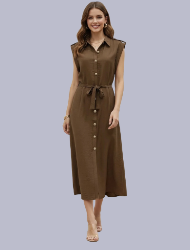 Robe chemise sans manches