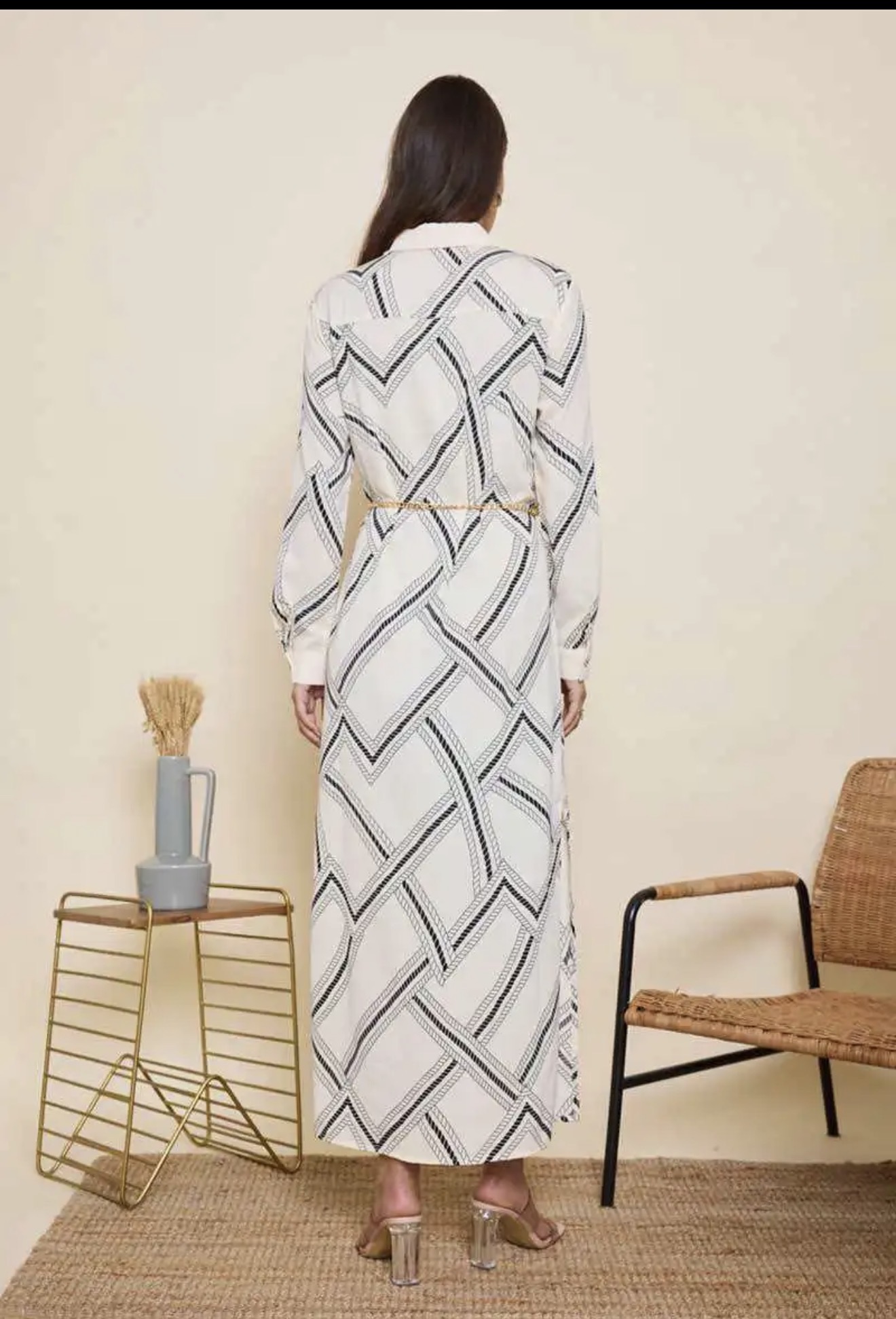 Robe chemise longue imprimée