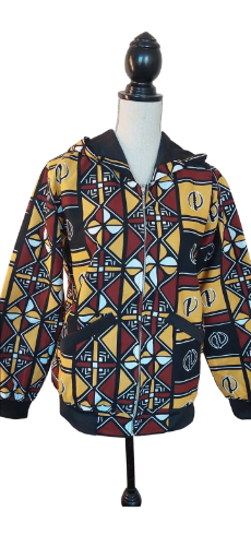 Veste à capuche motif africain