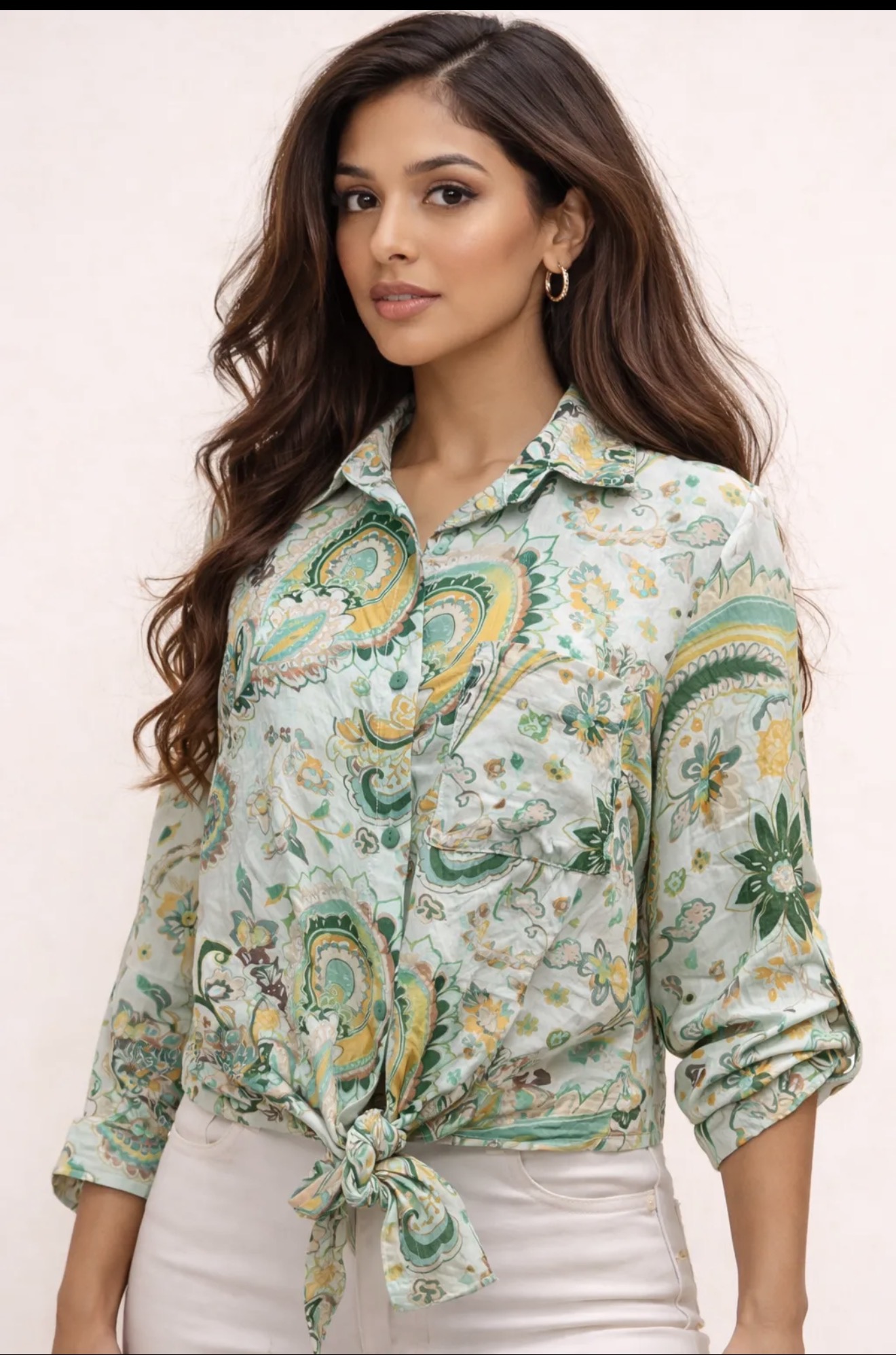 Chemise imprimée à nouer