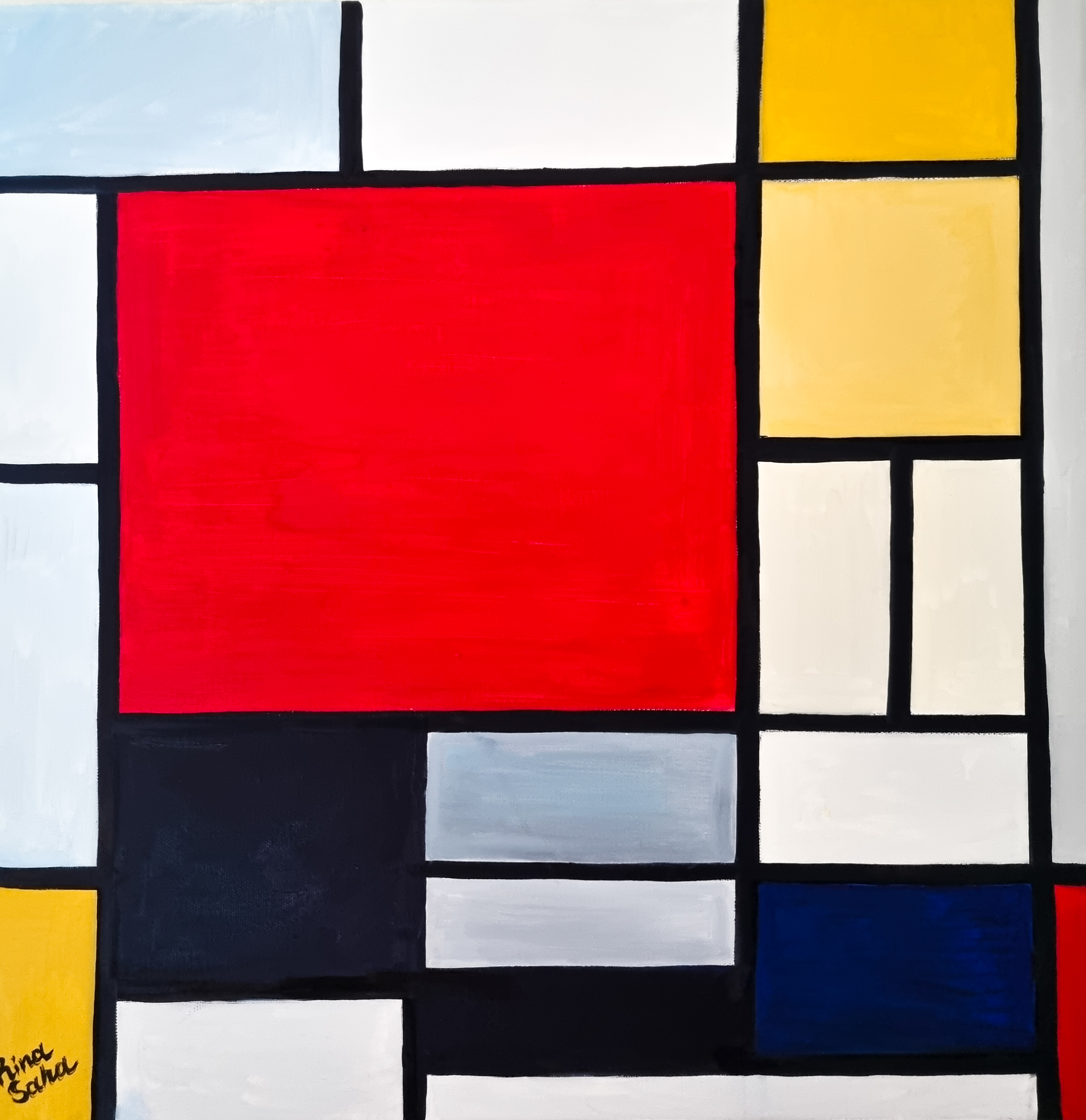 Red, blue and white