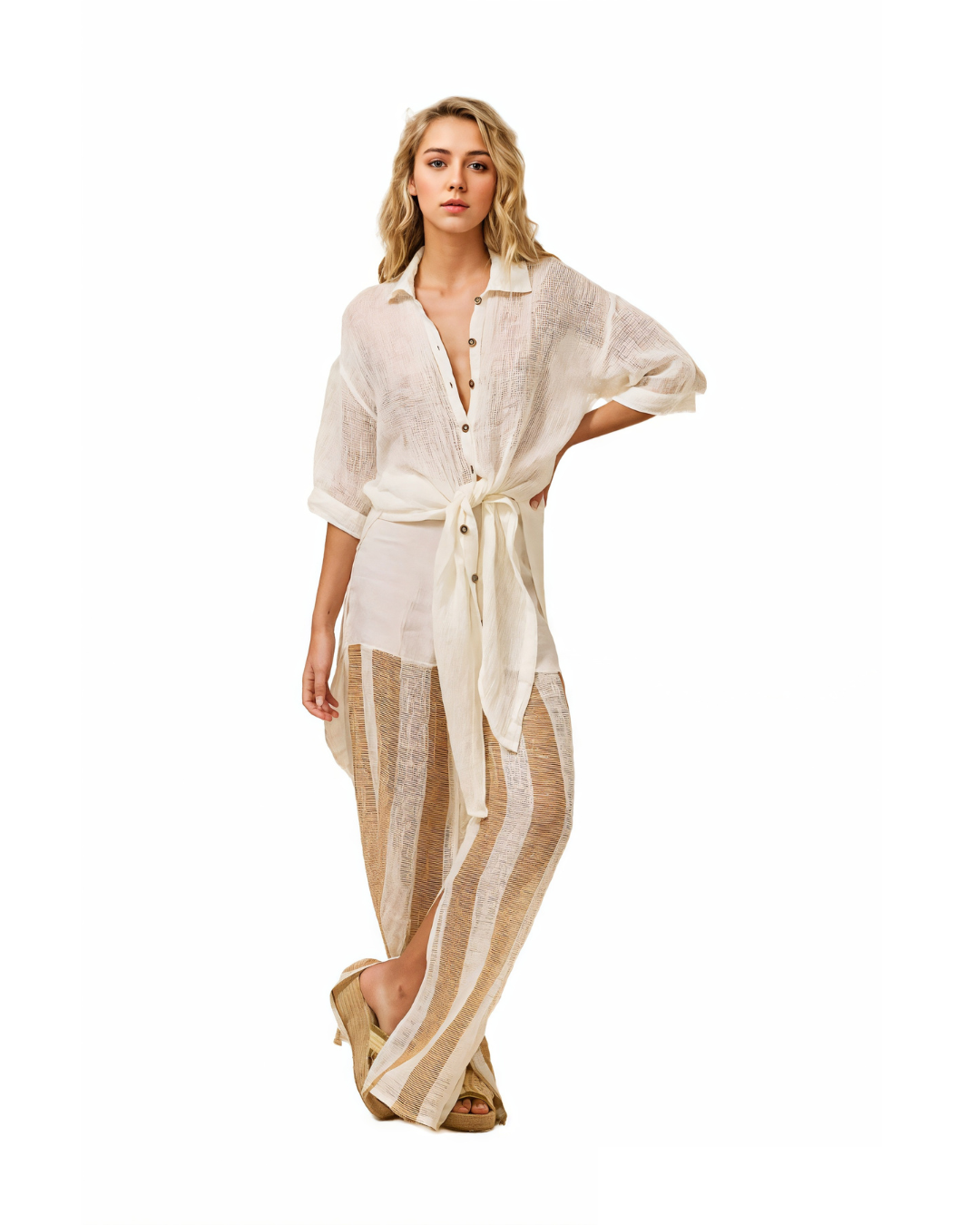 Bonato Shirt Dress - Rete Panna