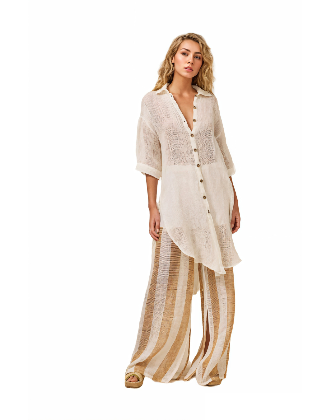 Bonato Shirt Dress - Rete Panna