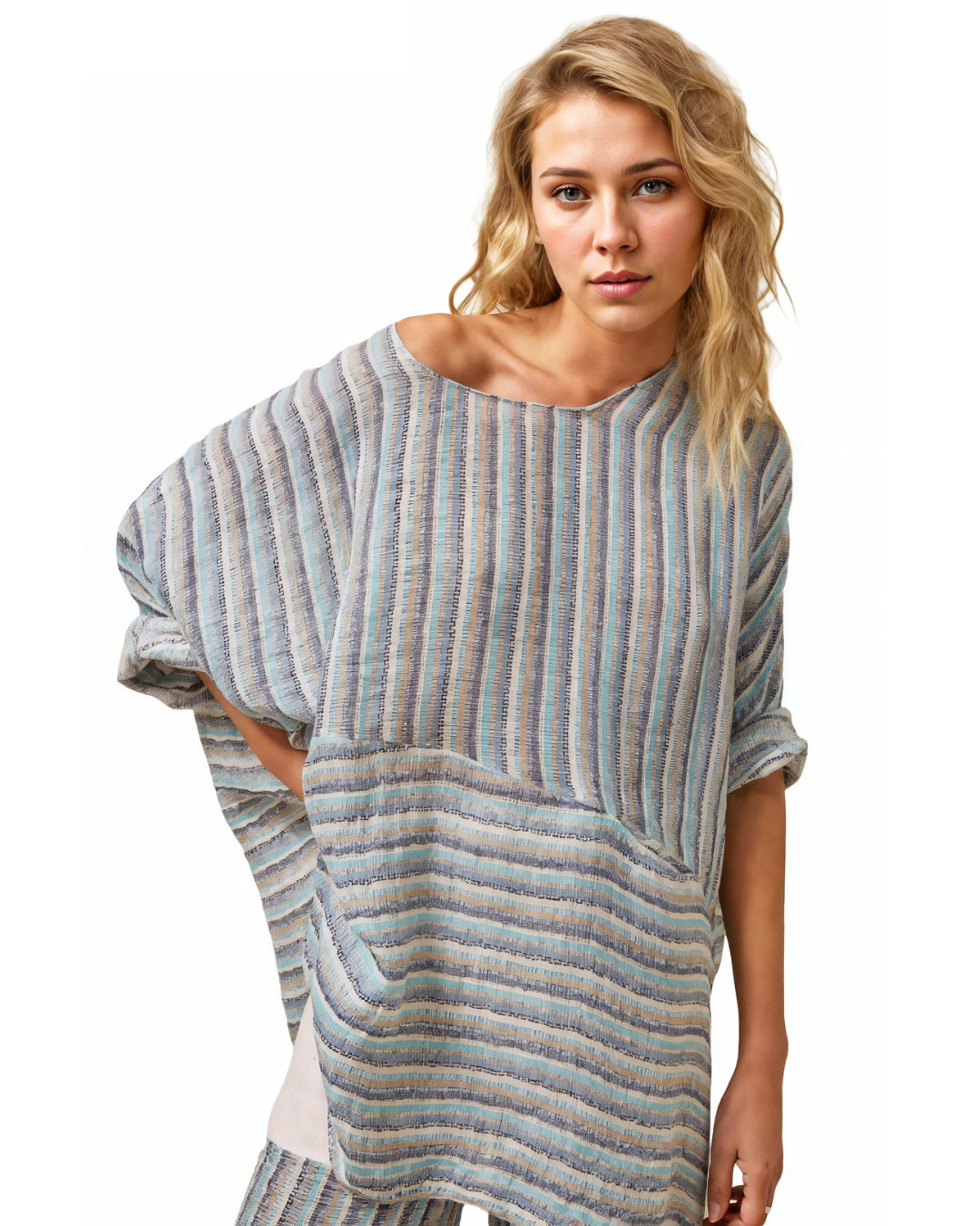 Nerano Top - Acqua Stripe