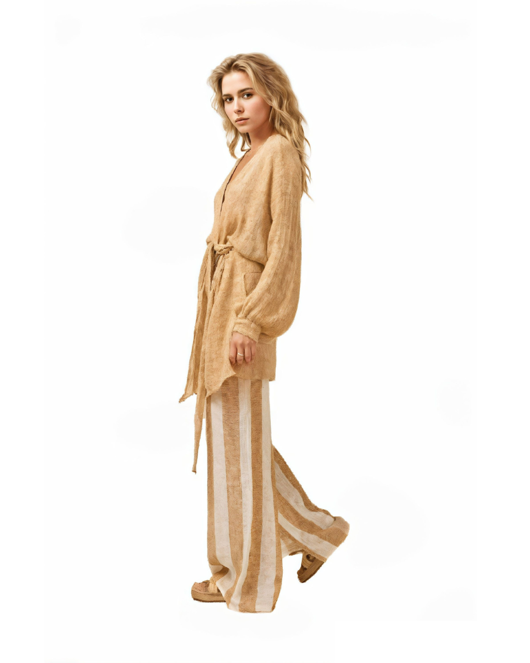 Ozzonto Pant - Battista Panna/Oro Stripe