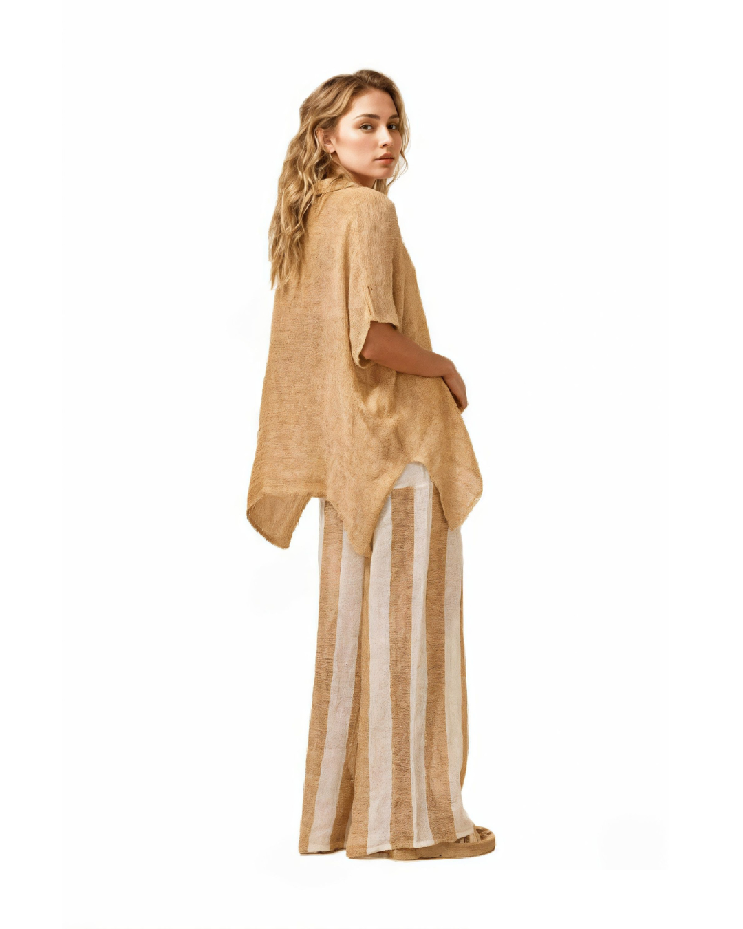 Ozzonto Pant - Battista Panna/Oro Stripe