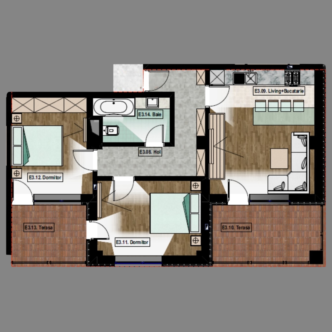 APARTAMENT 3 CAMERE (TIP II)