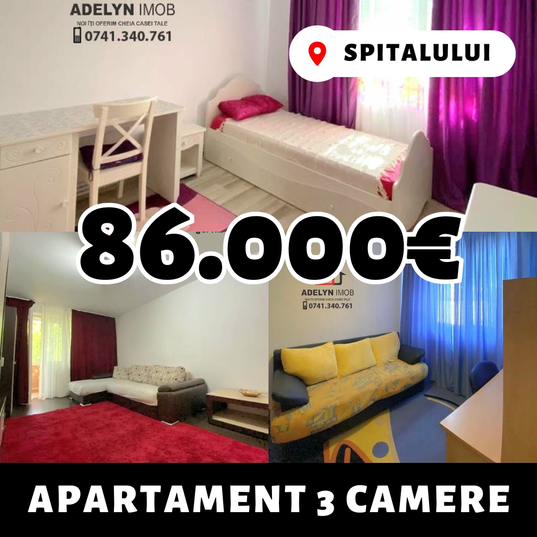 Apartament 3 camere, str. Spitalului