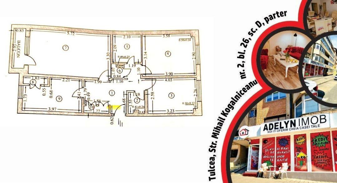 Apartament 3 camere, str. Babadag