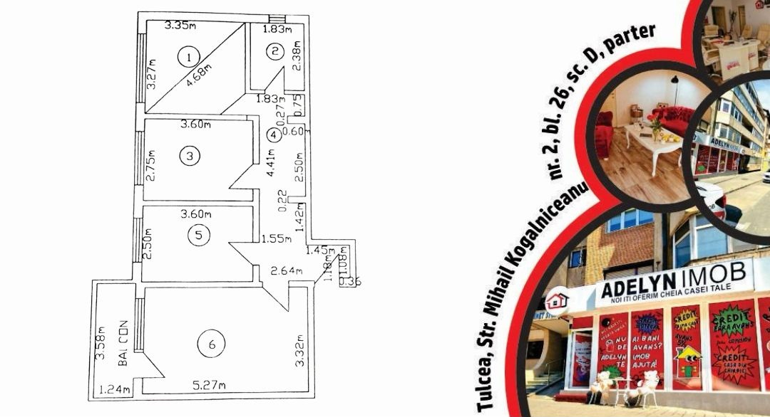 Apartament 3 camere, str. Pacii