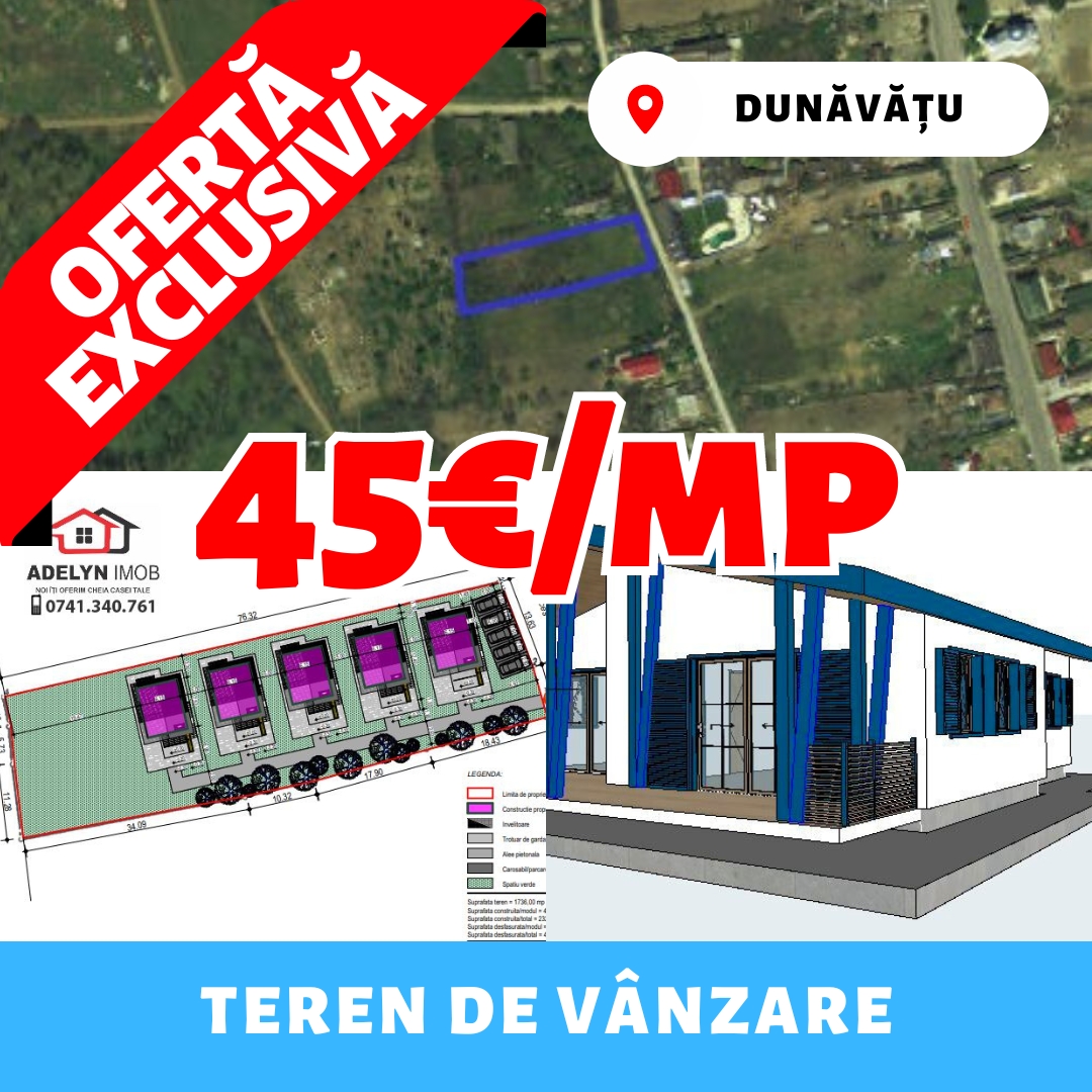 9️⃣8️⃣2️⃣ Loc. Dunavatu de Jos = teren cu proiect