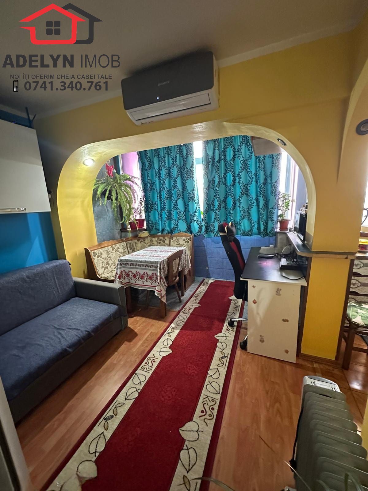 Garsoniera transformat in 3 camere