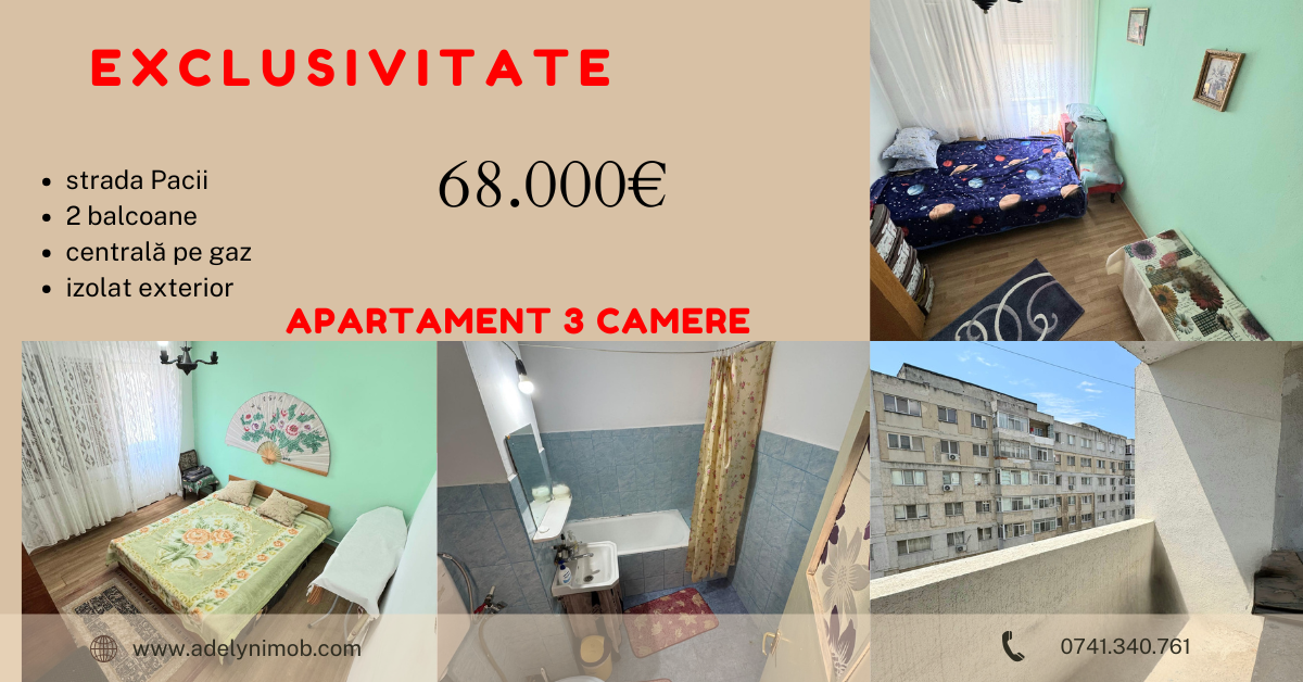 Apartament 3 camere, str. Pacii
