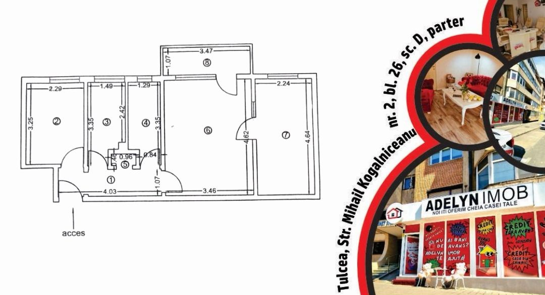 Apartament 3 camere, zona BIG