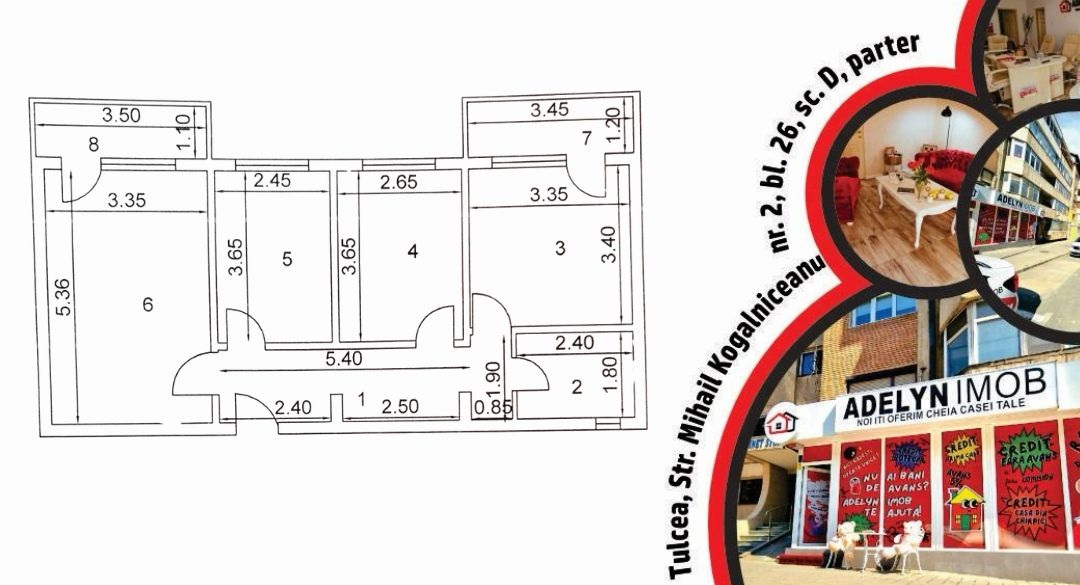 Apartament 3 camere, str. Pacii