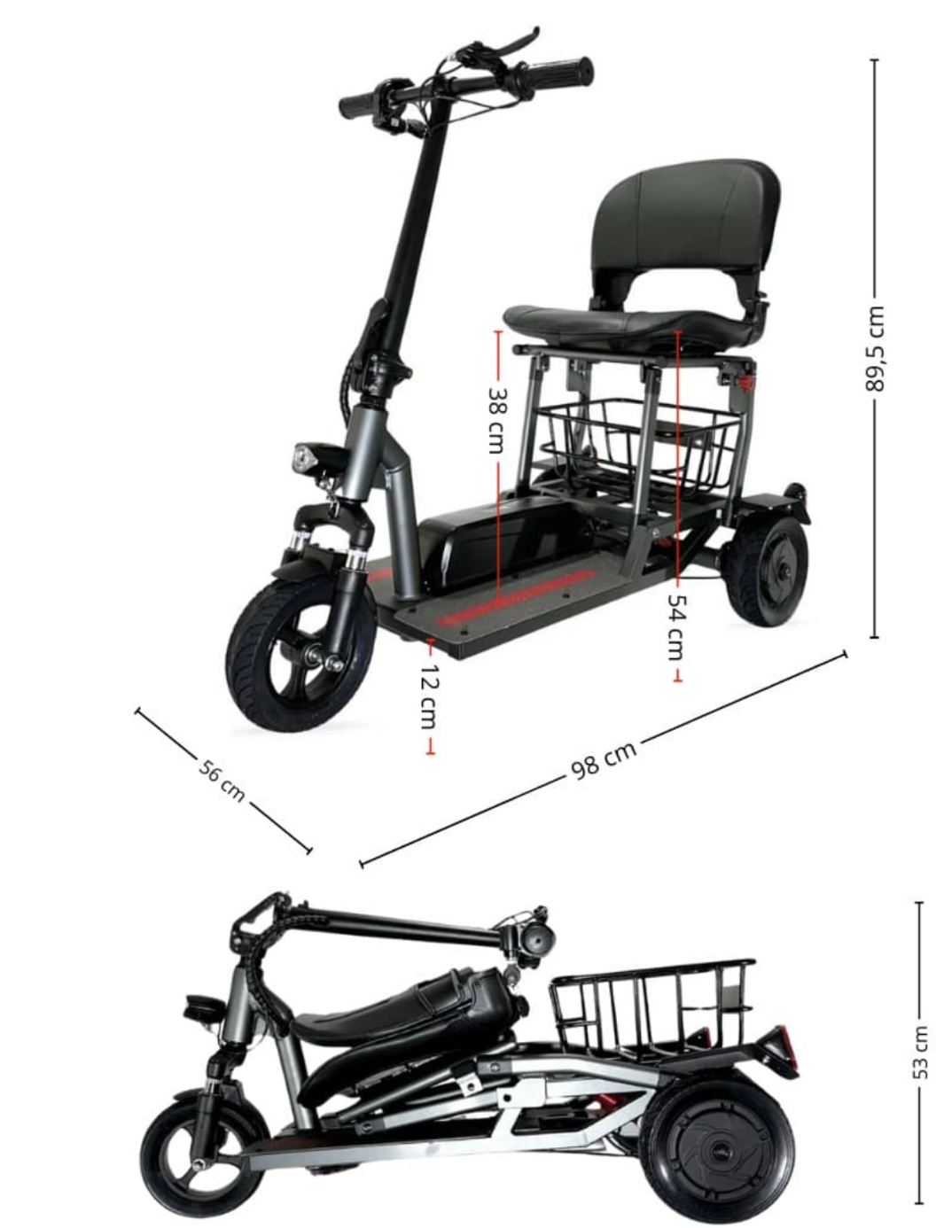 Triciclo Eléctrico Plegable Lite Travel