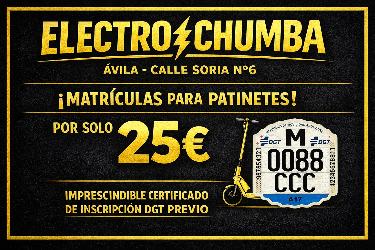 MATRICULA PATINETE 