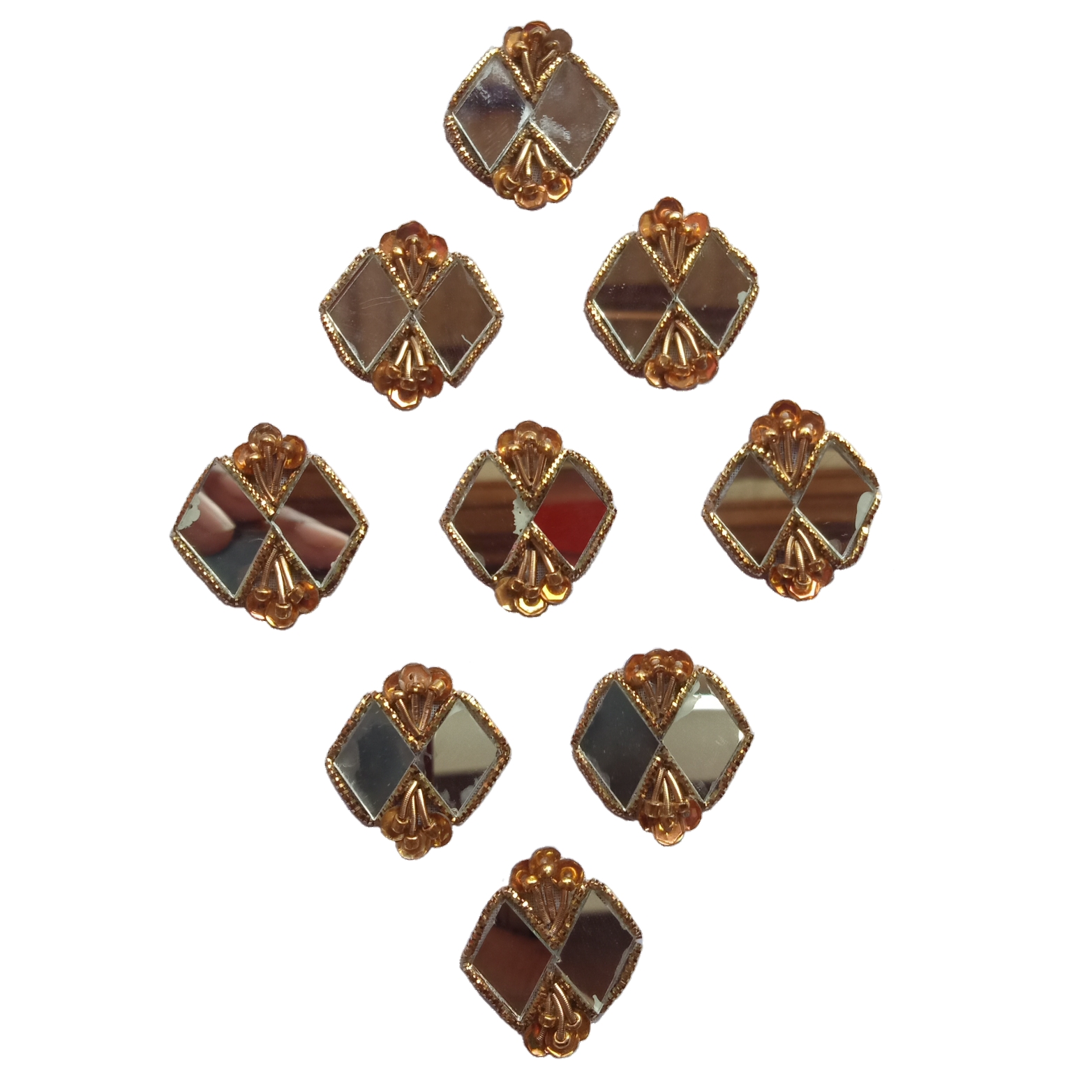 hand made dabka mirror zardosi work applique patches 