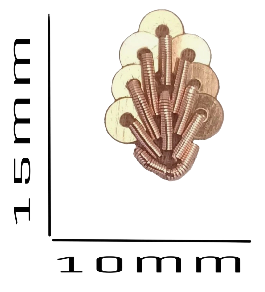 Handmade Zardozi Embroidery Applique Patch – Golden Dapka & Sequin Work – 10x15 mm