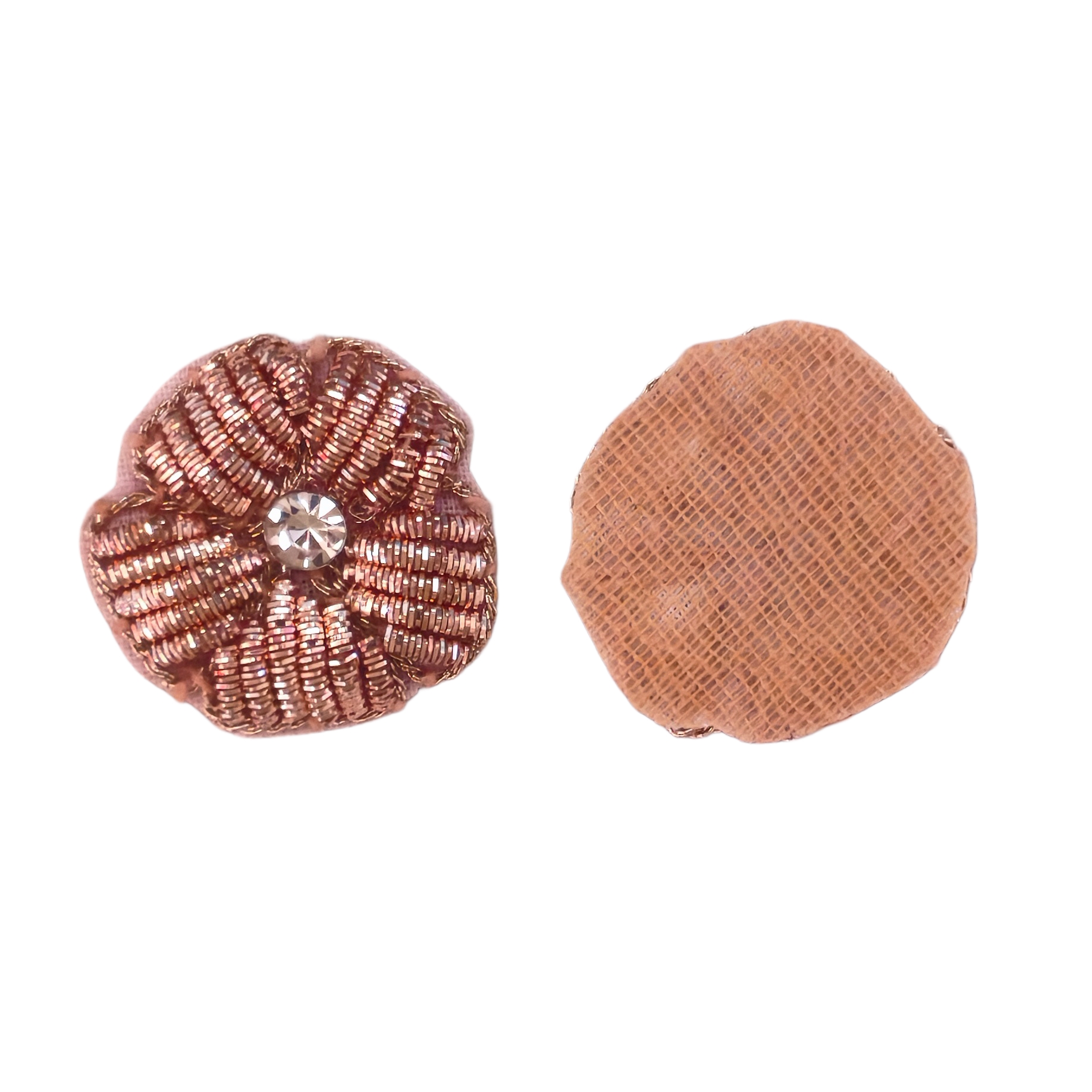 Rose gold color 2CM zardosi flower applique patch hand embroidery work for dress designing lehenga dupatta saree jewelry making neck sew art craft 