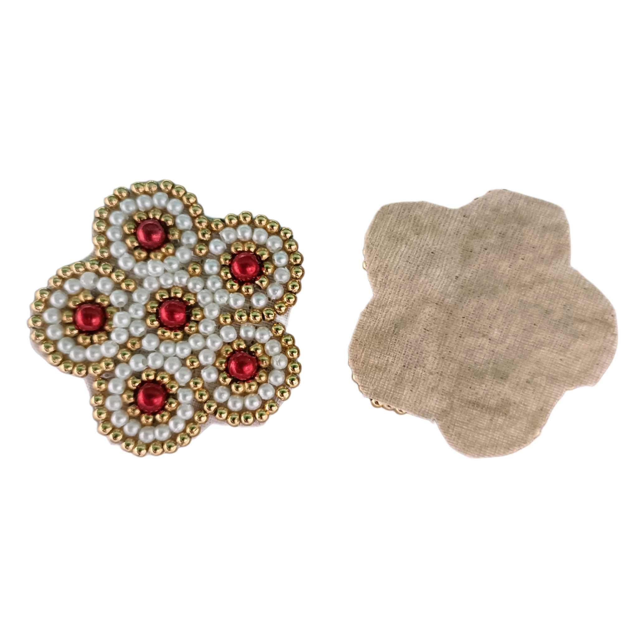 Zardosi Aari Hand Embroidery Applique Patch 5cm | Pearl & Stone Work Floral Motif Indian Bridal Blouse Sewing Patch  Ethnic Dress Saree Lehenga Craft Decorative Badge Rakhi Jewelry Making