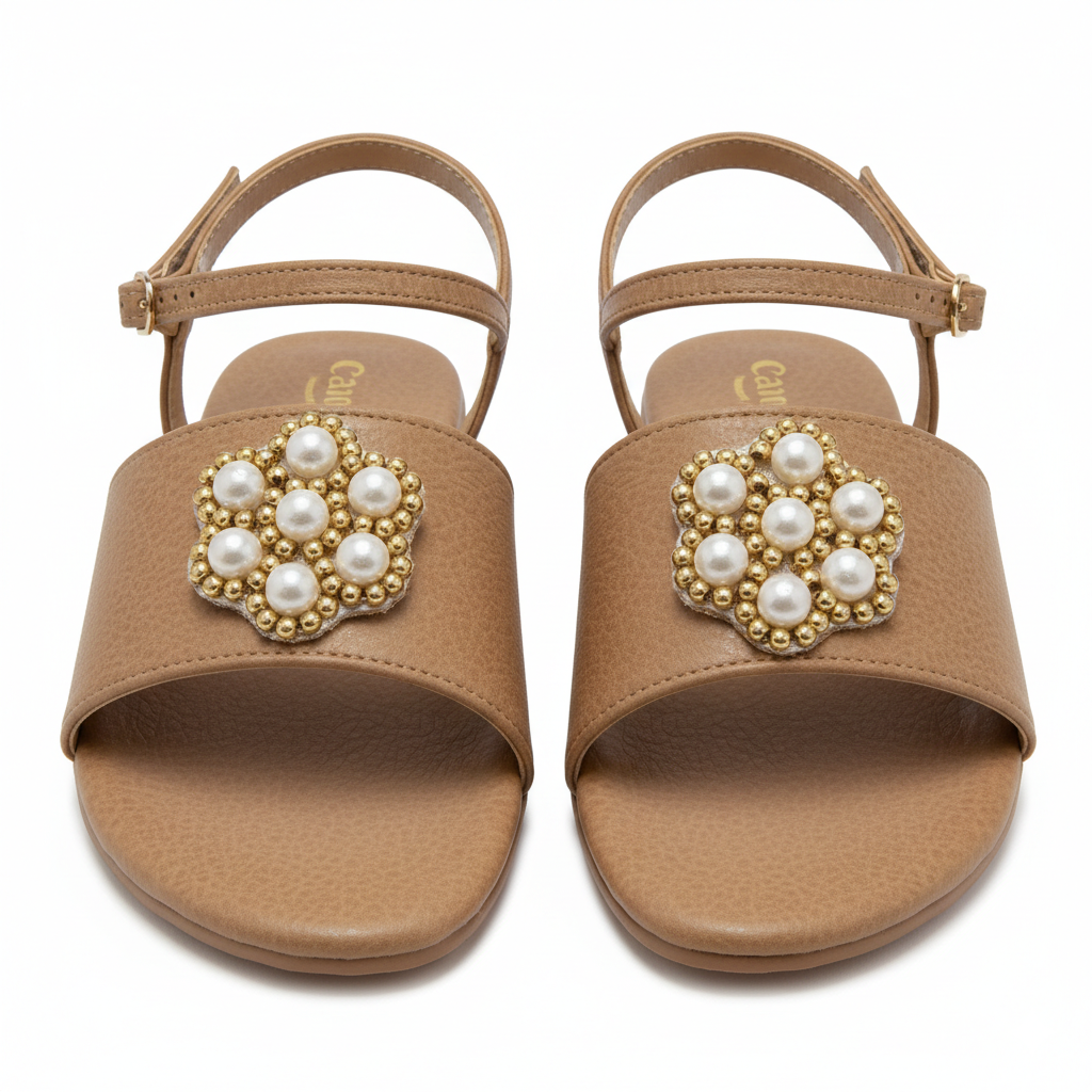 Hand Embroidered Applique Patch Flower Motif | Aari Work Beaded Pearl Patch | 3 cm Round Floral Design | Golden Beads & White Pearl Work | Sewing Craft Patch for Lehenga, Blouse, Suit, Saree, Dress, DIY Fashion Accessories