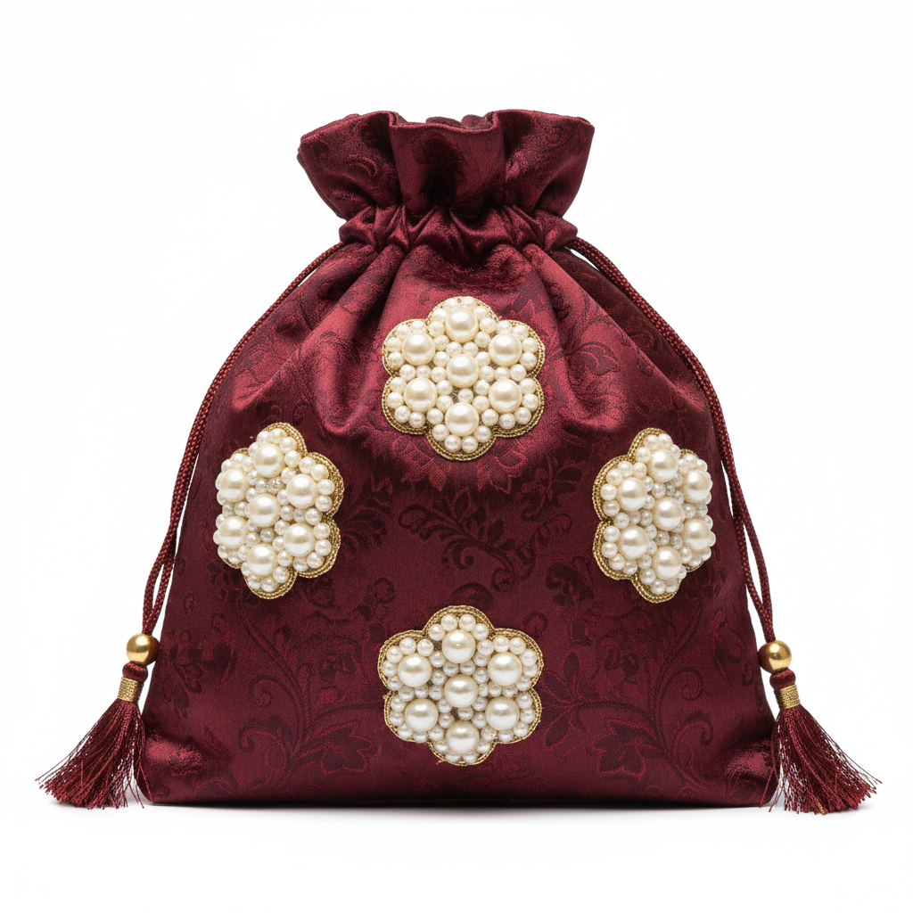 Hand Embroidered Applique Patch Flower Motif | Aari Work Beaded Patch | White on White Pearl Beads Design | 3 cm Round Floral Applique | Sewing & Fabric Glue Patch for Lehenga, Blouse, Suit, Saree, DIY Craft