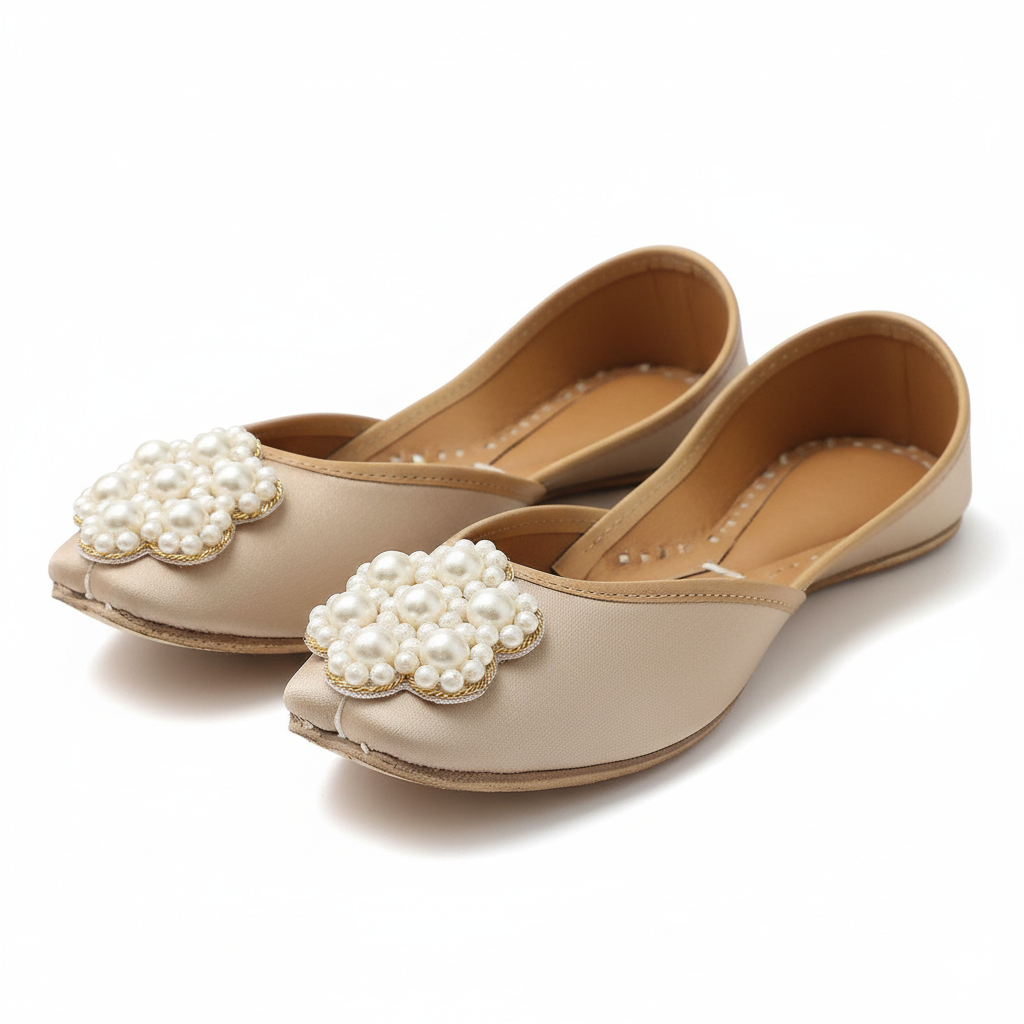 Hand Embroidered Applique Patch Flower Motif | Aari Work Beaded Patch | White on White Pearl Beads Design | 3 cm Round Floral Applique | Sewing & Fabric Glue Patch for Lehenga, Blouse, Suit, Saree, DIY Craft