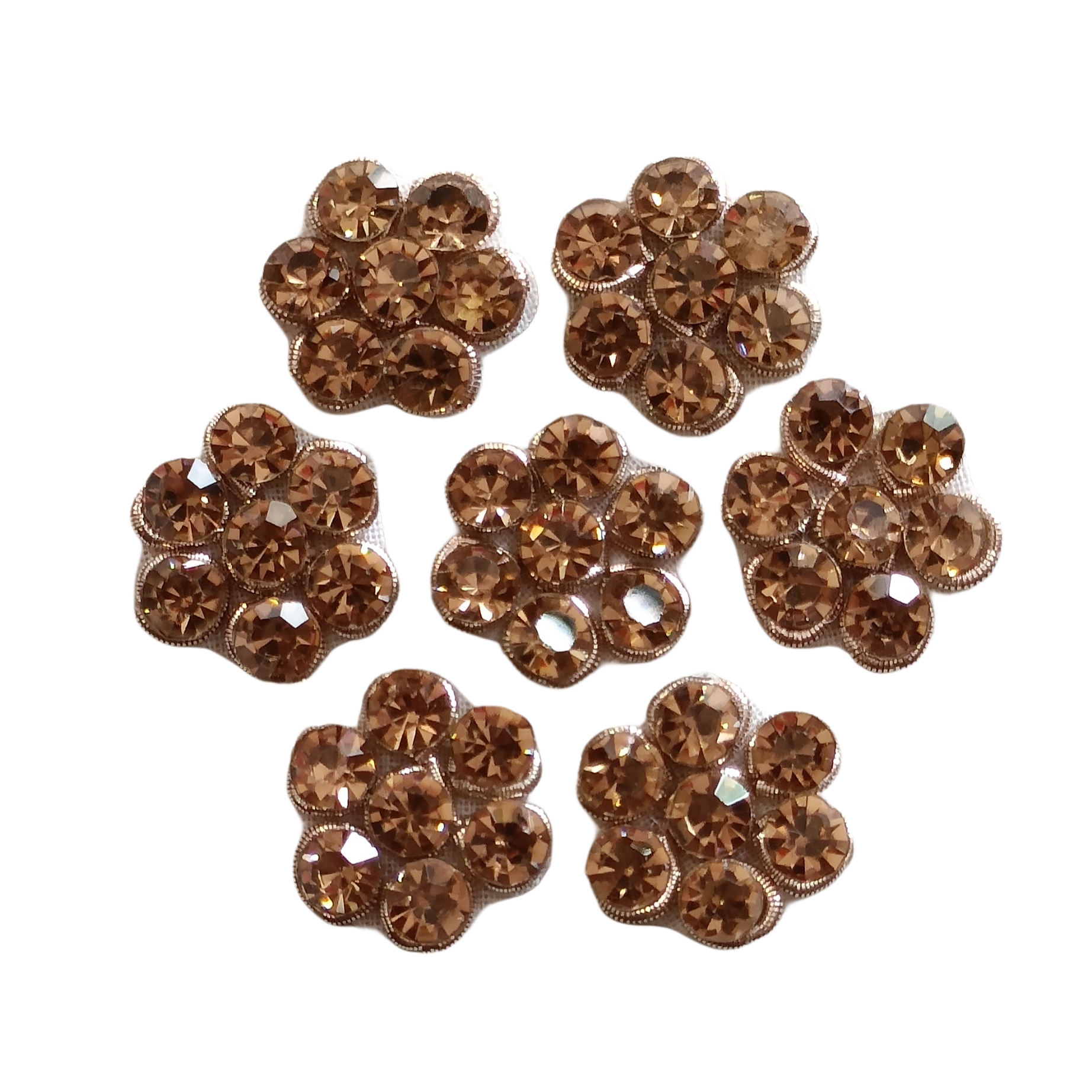 Hand Embroidered Zardozi Applique Patch – Round, 15x15mm, Golden Dapka & Deep Gold Jarkan