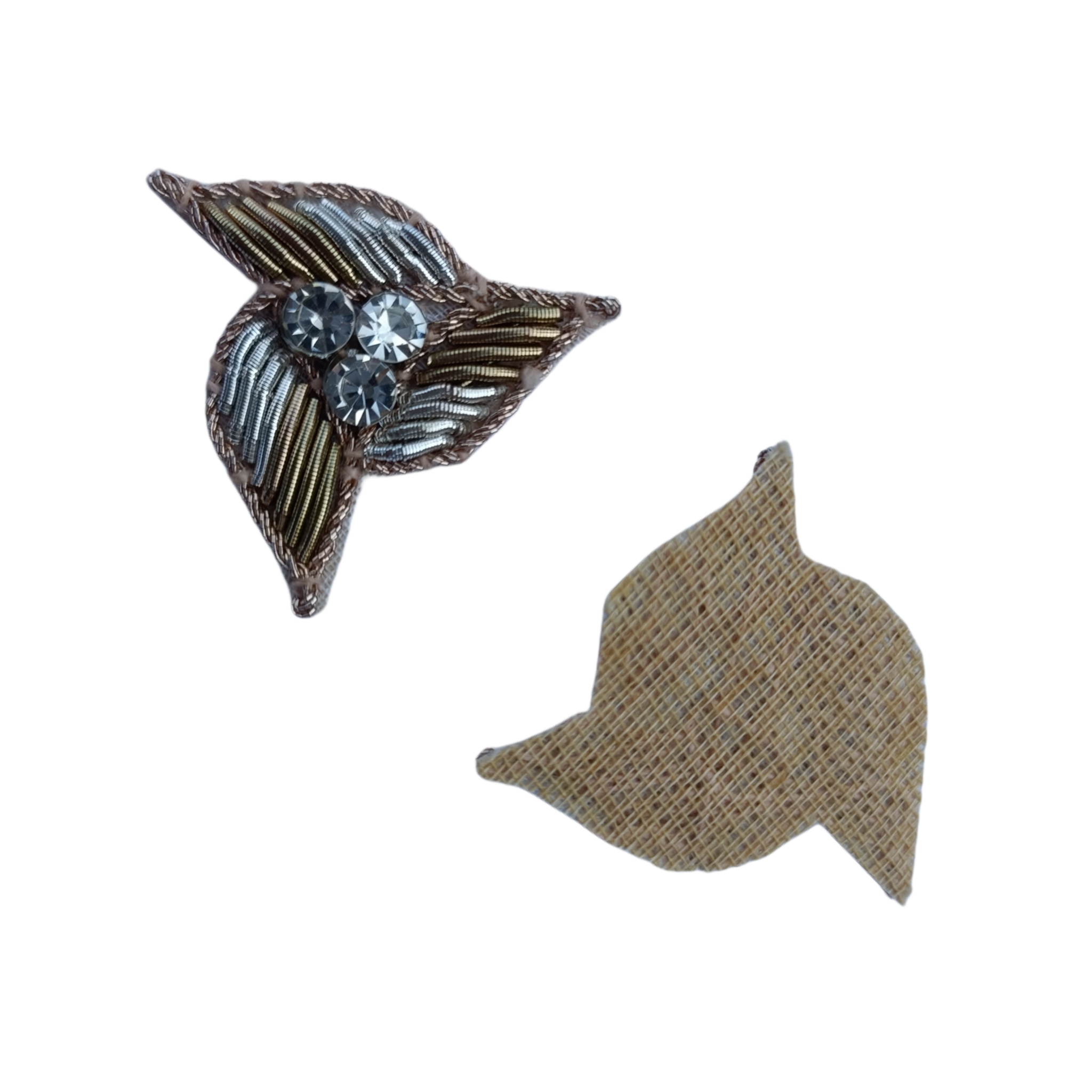 triangle shape zardozi work applique patch decorative for saree. dupatta. lehenga. bag. jeans. art & craft rakhi 