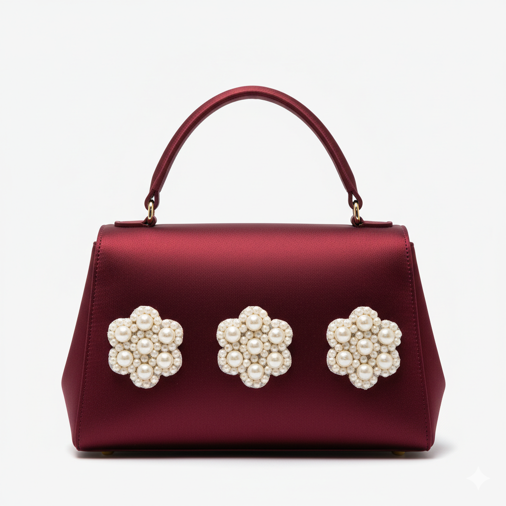 Hand Embroidered Applique Patch Flower Motif | Aari Work Beaded Patch | White on White Pearl Beads Design | 3 cm Round Floral Applique | Sewing & Fabric Glue Patch for Lehenga, Blouse, Suit, Saree, DIY Craft