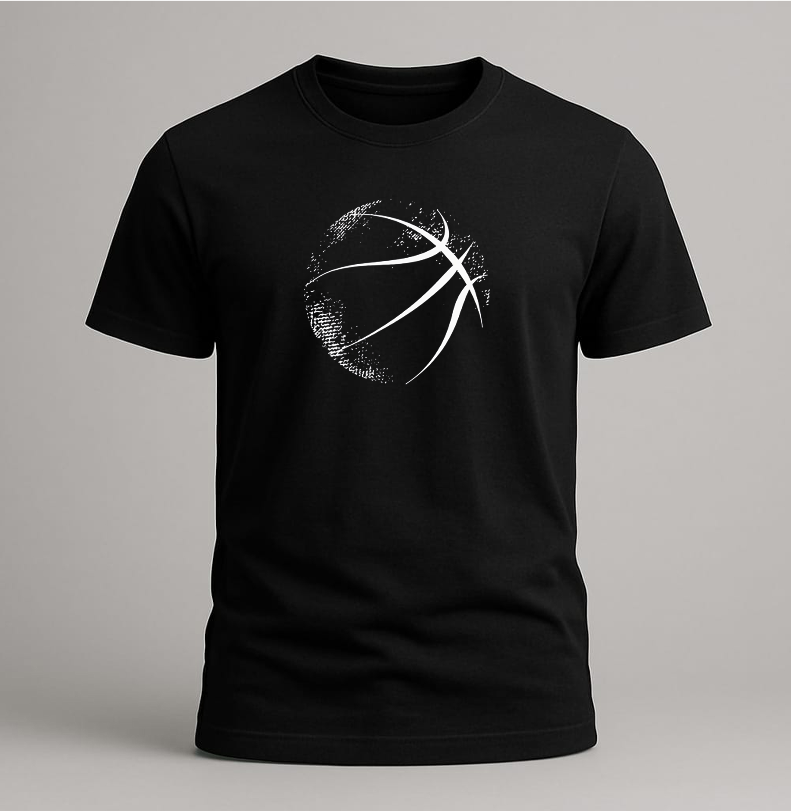 T-shirt noir avec ballon de basket