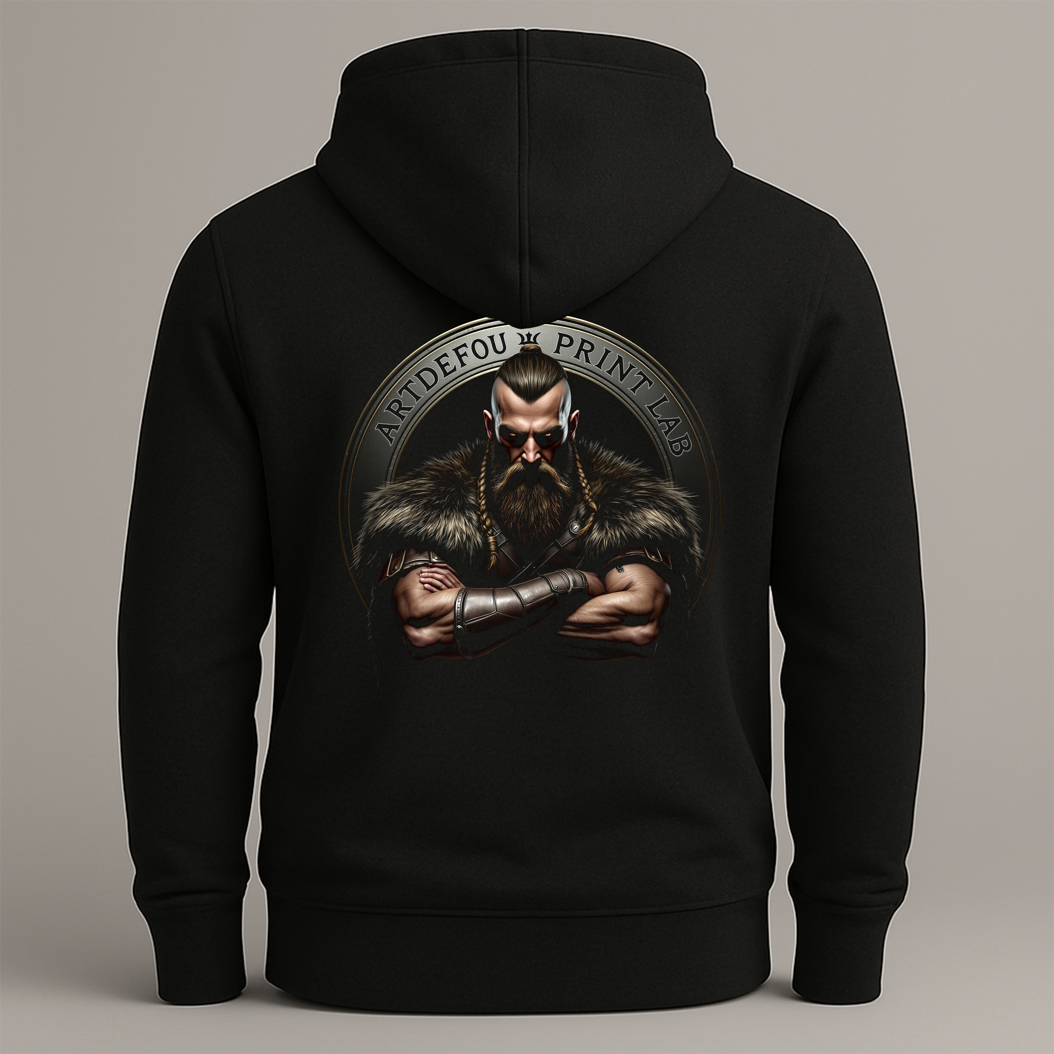 Sweat à capuche imprimé viking